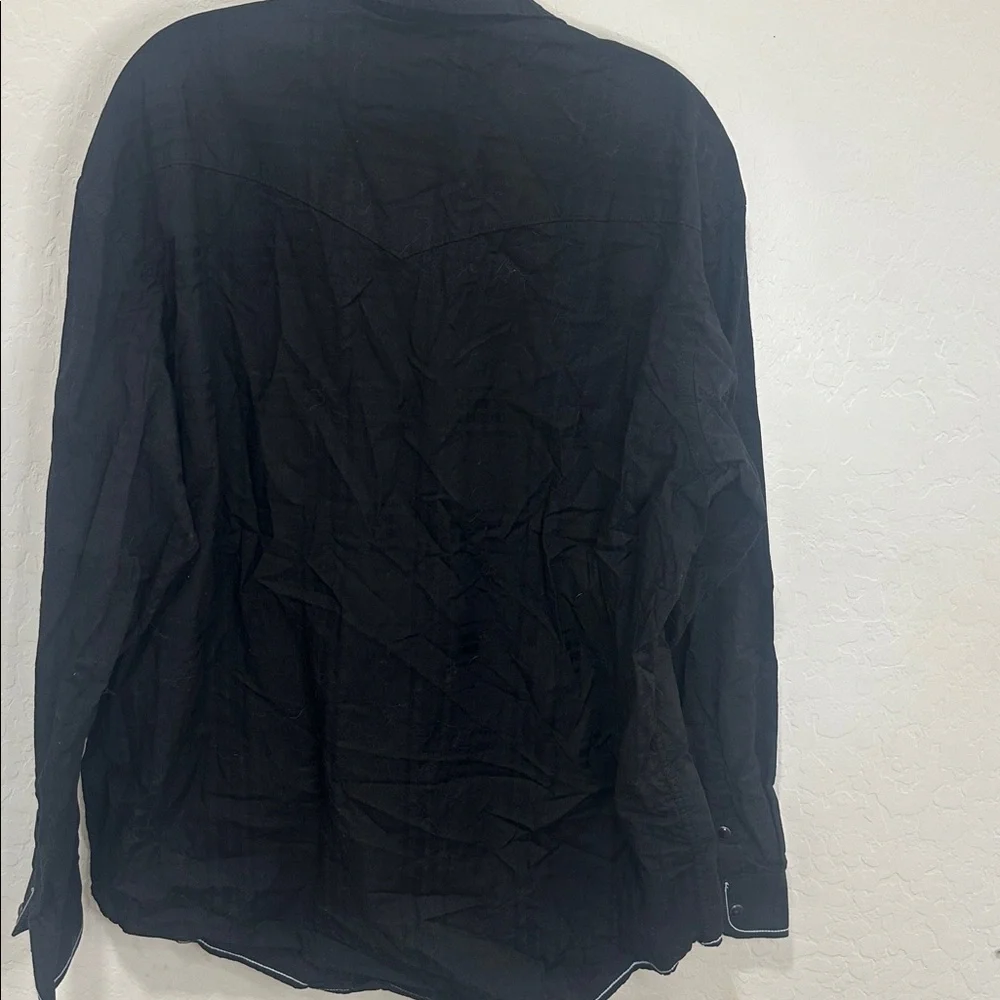 Panhandle Slim black Mens XL Roughstock 2 Pocket Snap‎ Western 100% cotton rodeo